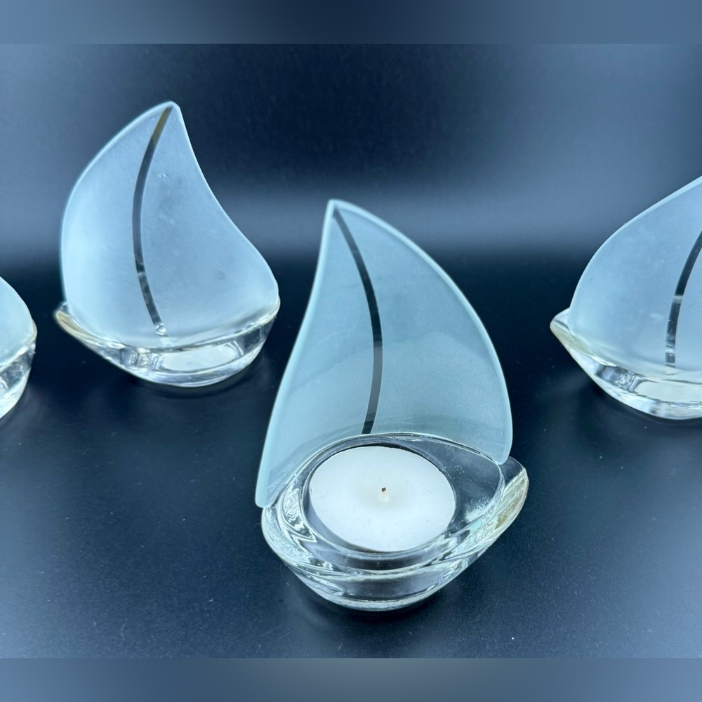 4 Kate Aspen Sail Boats Candle/Votive Holders Nautical Theme. 4” - Picture 11 of 12